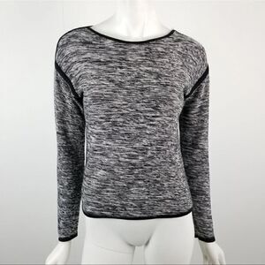 Athleta Marled Black Retreat Sweater Womens Size XXS Long Sleeve Casual EUC